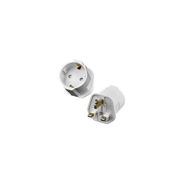 ADAPTADOR INGLÉS / EUROPEO CON FUSIBLE DE 13A BLANCO ADAPTADOR INGLÉS / EUROPEO CON FUSIBLE DE 13A BLANCO