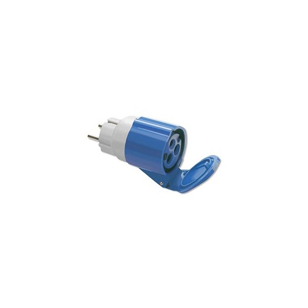 ADAPTADOR CLAVIJA SCHUKO A CETAC 16A AZUL ADAPTADOR CLAVIJA SCHUKO A CETAC 16A AZUL