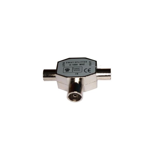 CONECTOR TV 1 HEMBRA 2 MACHOS METALICO EDM CONECTOR TV 1 HEMBRA 2 MACHOS METALICO EDM